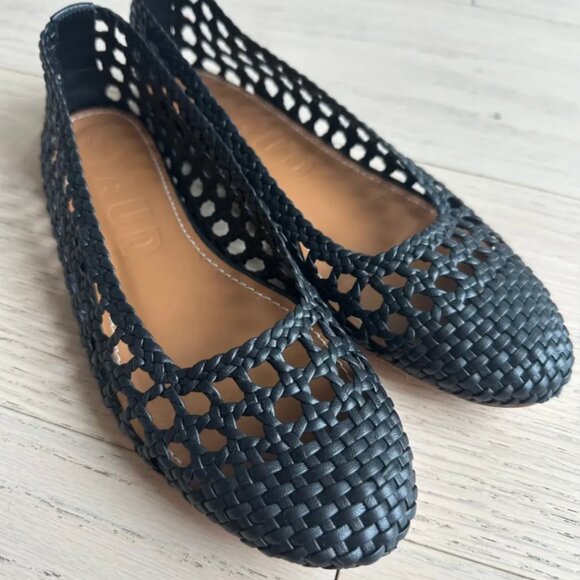 Staud Nell woven leather ballet flats in Black - Picture 2 of 4